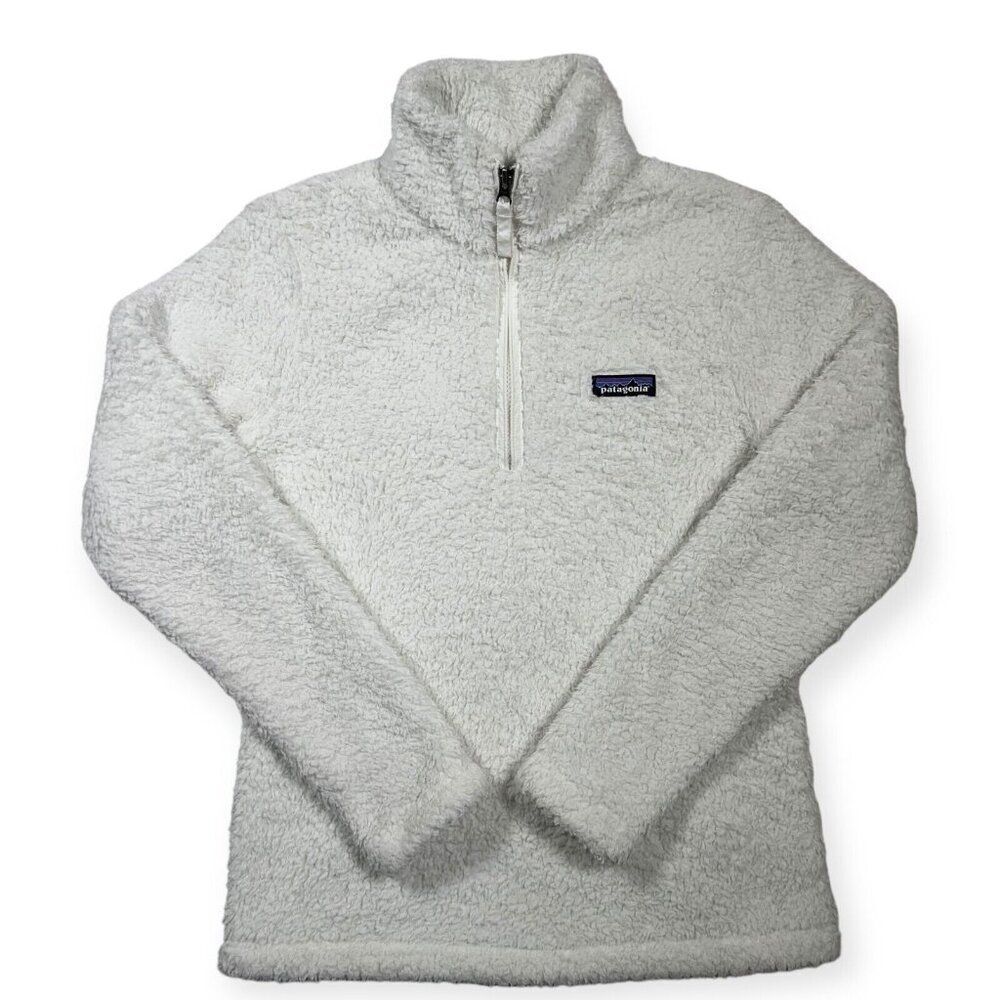 Patagonia Los Gatos 1/4‎ Zip White High Pile Fleece Size XS Women's Pullover